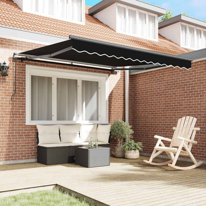 vidaXL Einziehbare Markise Schwarz 350 x 250 cm Polyester und Stahl
