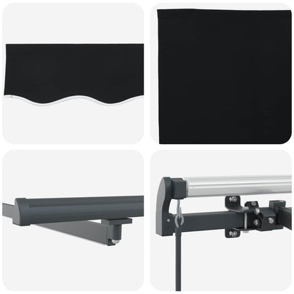 vidaXL Einziehbare Markise Schwarz 350 x 250 cm Stoff