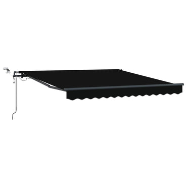 vidaXL Einziehbare Markise mit Schwarz 350 x 250 cm Stoff