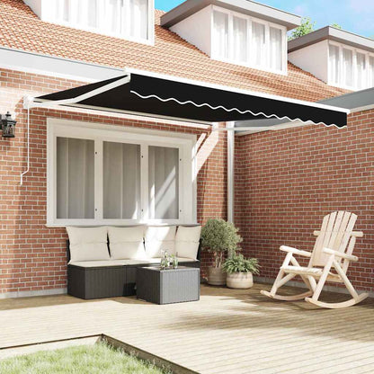 vidaXL Einziehbare Markise Schwarz 350 x 250 cm Stoff