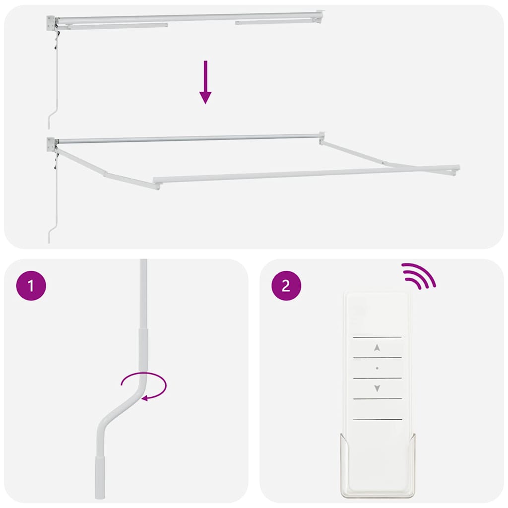 Einziehbare Markise Schwarz 350 x 250 cm Stoff