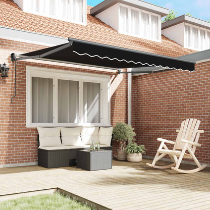 vidaXL Einziehbare Markise Schwarz 350 x 250 cm