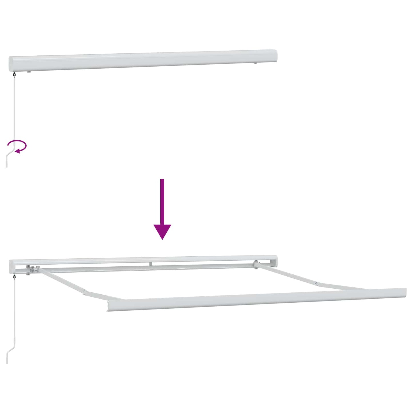 vidaXL Store banne rétractable Noir 350 x 250 cm Tissu et métal