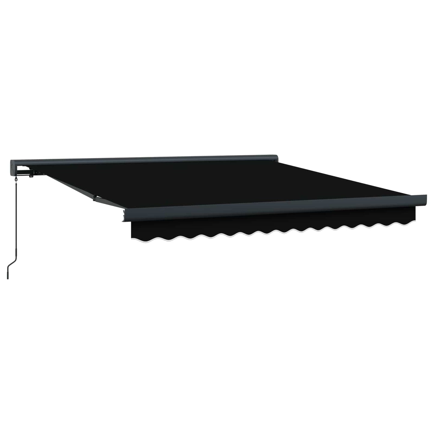 vidaXL Auvent rétractable noir 350 x 250 cm Tissu et métal