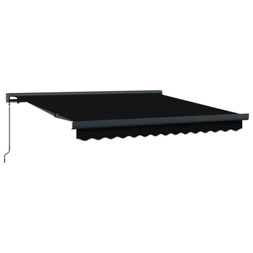 vidaXL Auvent rétractable noir 350 x 250 cm Tissu et métal