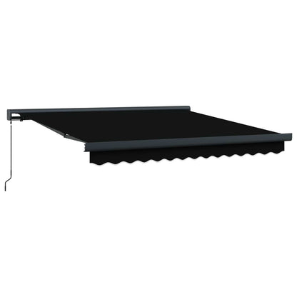 vidaXL Auvent rétractable noir 350 x 250 cm Tissu et métal