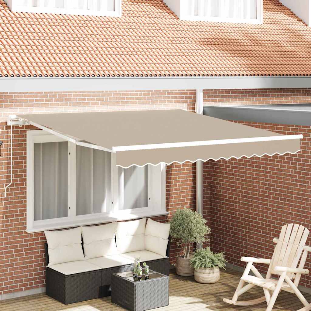 vidaXL Einziehbare Markise Beige 350 x 250 cm Polyester und Aluminium