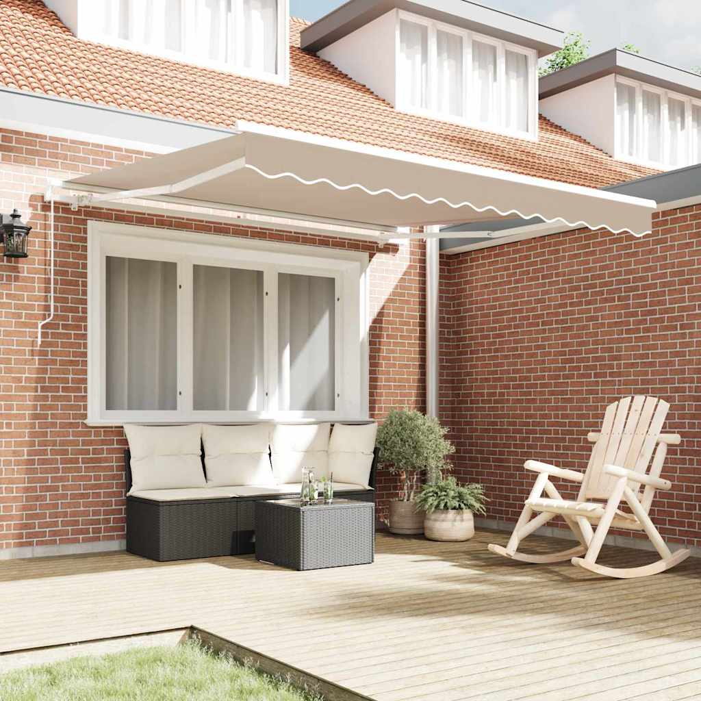 vidaXL Einziehbare Markise Beige 350 x 250 cm Polyester und Aluminium