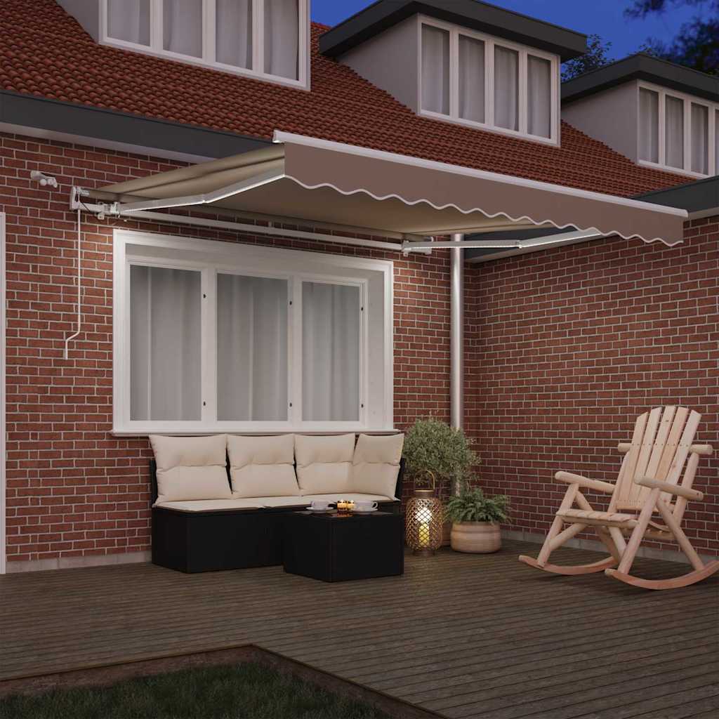 vidaXL Einziehbare Markise Beige 350 x 250 cm Polyester und Metall