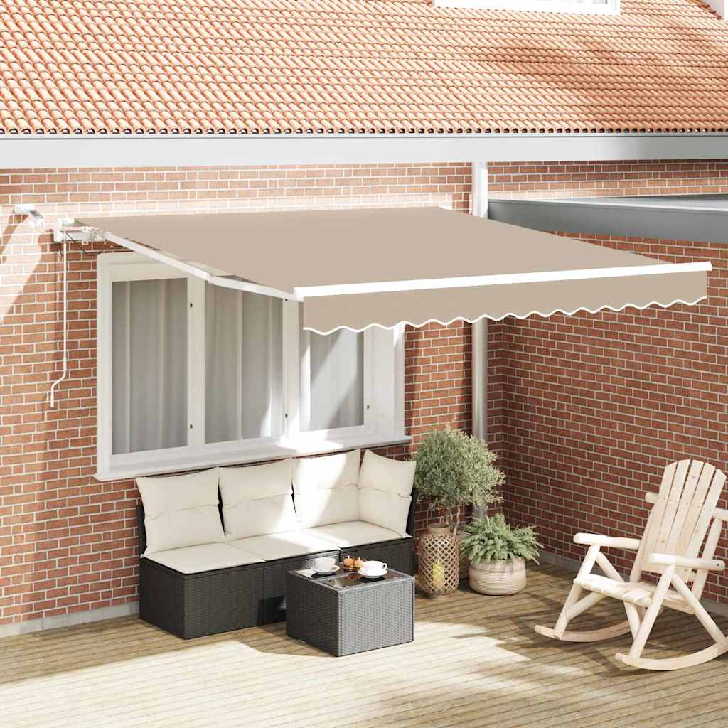 vidaXL Einziehbare Markise Beige 350 x 250 cm Polyester und Metall