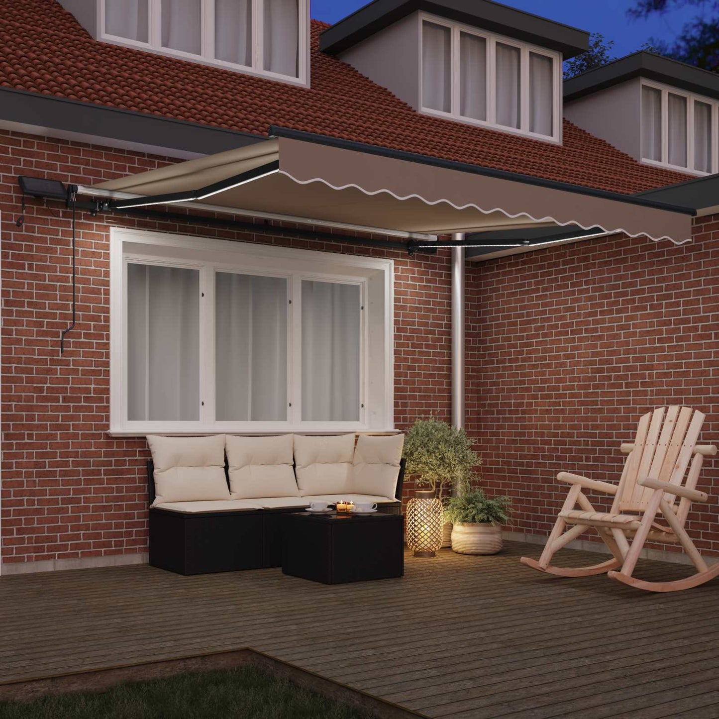 vidaXL Einziehbare Markise Beige 350 x 250 cm Stoff