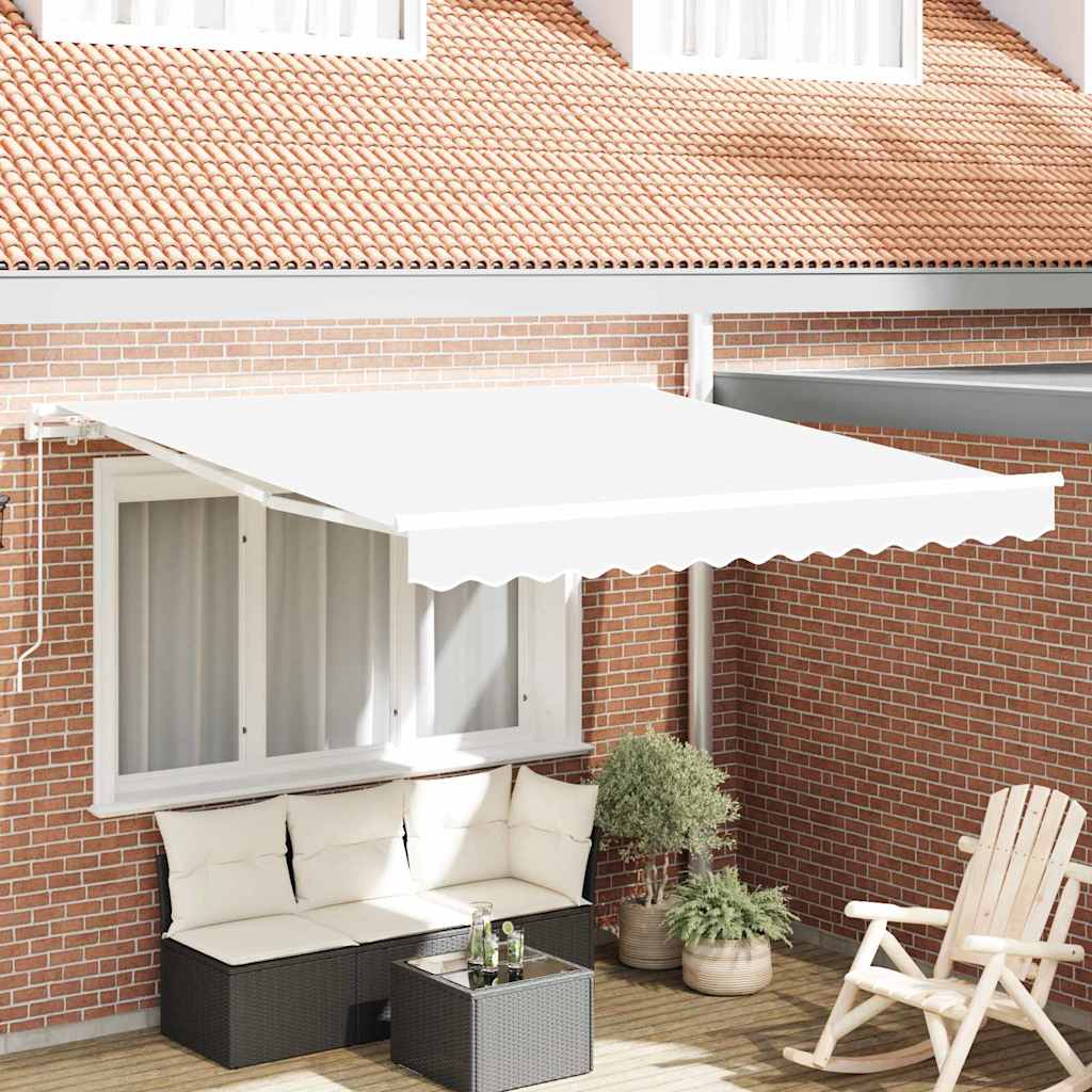 vidaXL Einziehbare Markise Weiß 350 x 250 cm Polyester und Aluminium