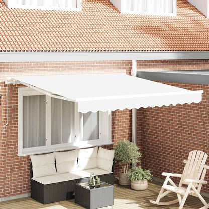 vidaXL Einziehbare Markise Weiß 350 x 250 cm Polyester und Aluminium