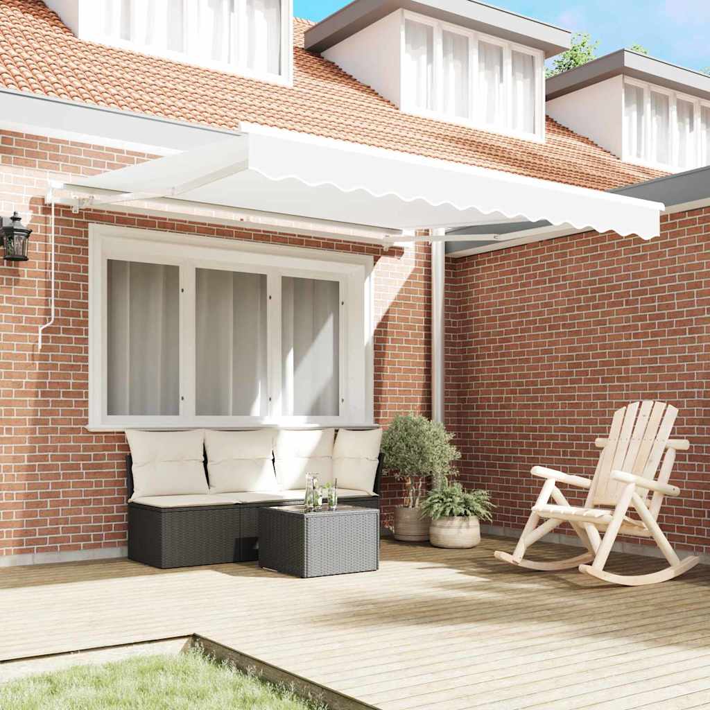 vidaXL Einziehbare Markise Weiß 350 x 250 cm Polyester und Aluminium