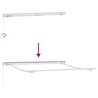 vidaXL Einziehbare Markise Weiß 350 x 250 cm Polyester und Aluminium