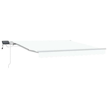 vidaXL Einziehbare Markise Weiß 350 x 250 cm Stoff und Stahl