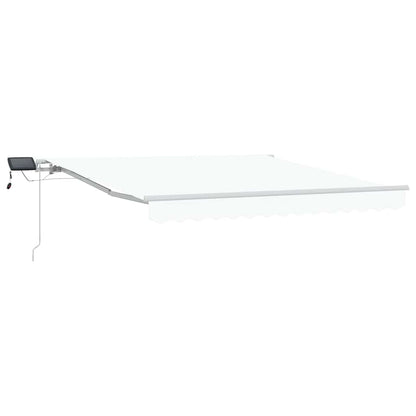 vidaXL Einziehbare Markise Weiß 350 x 250 cm Stoff und Stahl