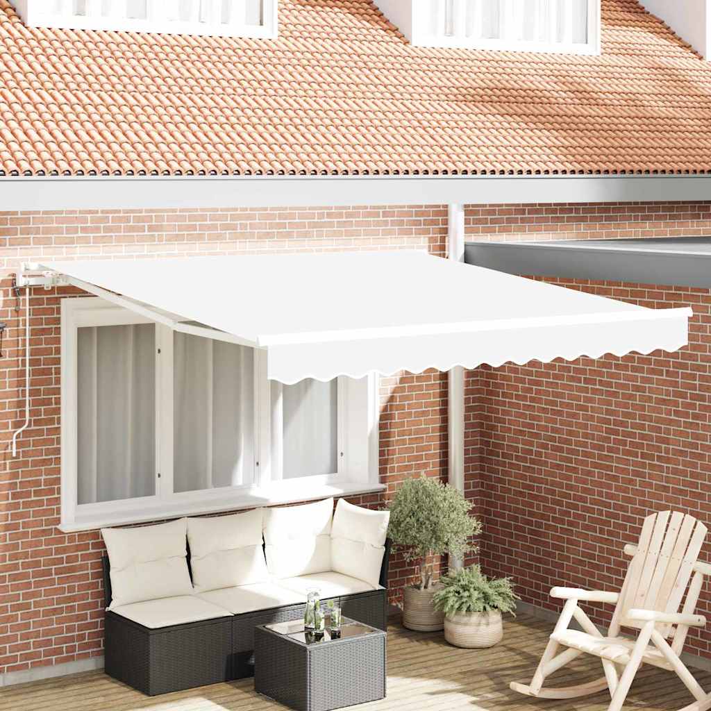 vidaXL Einziehbare Markise Weiß 350 x 250 cm Stoff