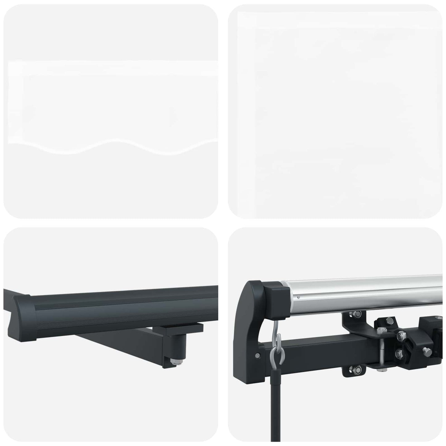 vidaXL Einziehbare Markise Weiß 350 x 250 cm Polyester und Stahl