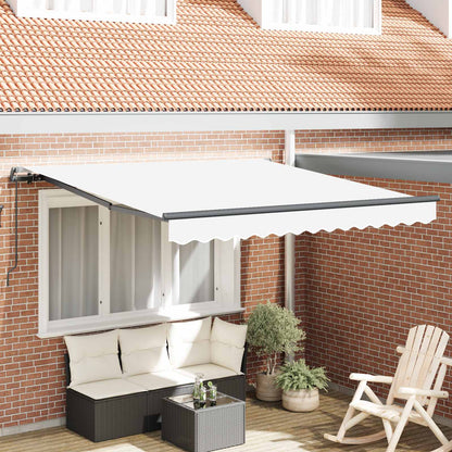 vidaXL Einziehbare Markise Weiß 350 x 250 cm Polyester und Stahl