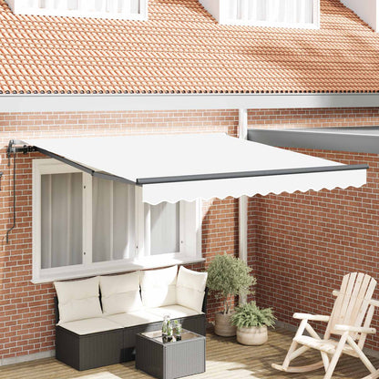 vidaXL Einziehbare Markise Weiß 350 x 250 cm Stoff und Aluminium