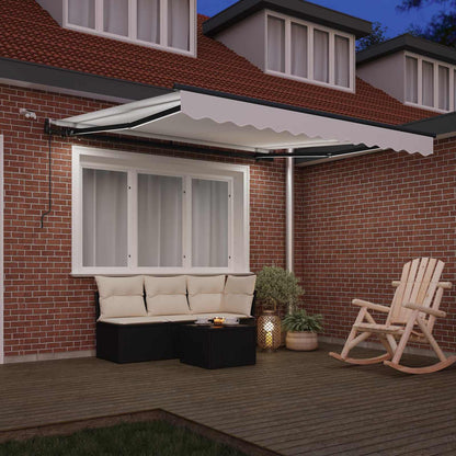 vidaXL Einziehbare Markise mit Weiß 350 x 250 cm Stoff