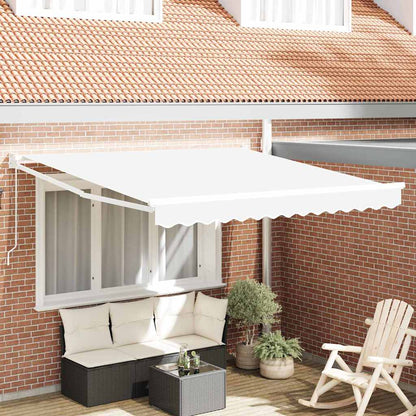 vidaXL Einziehbare Markise Weiß 350 x 250 cm Stoff