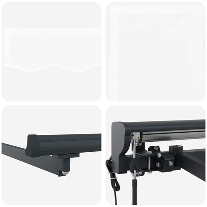 Einziehbare Markise Weiß 350 x 250 cm Aluminium und Stoff