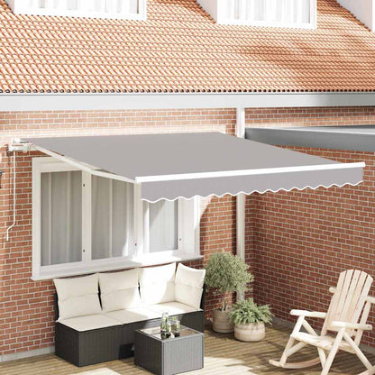 vidaXL Einziehbare Markise Hellgrau 350 x 250 cm Stoff
