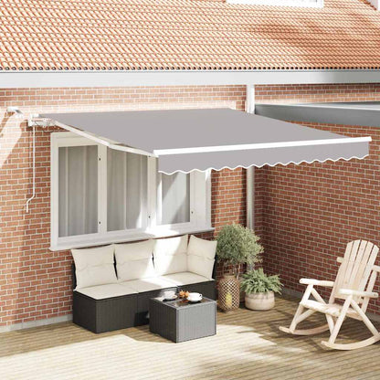 vidaXL Auvent rétractable gris clair 350 x 250 cm polyester et métal