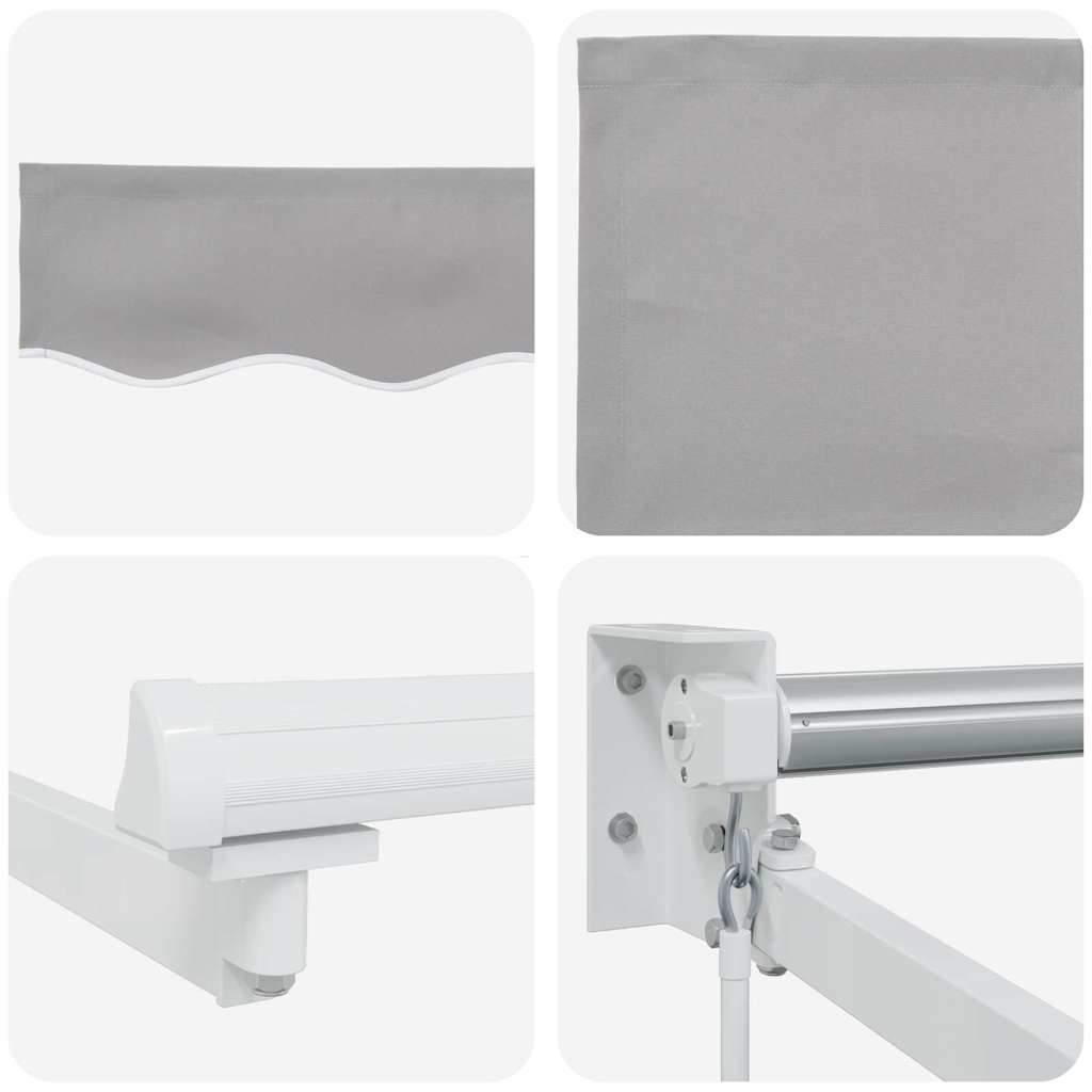 vidaXL Einziehbare Markise Hellgrau 350 x 250 cm Stoff