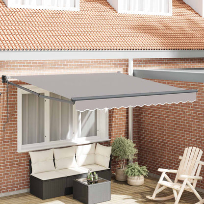 vidaXL Einziehbare Markise Hellgrau 350 x 250 cm