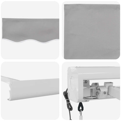 vidaXL Markise Hellgrau 350 x 250 x 165 cm Polyester und Aluminium