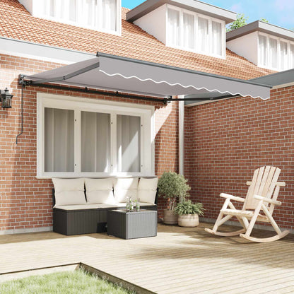 vidaXL Einziehbare Markise Hellgrau 350 x 250 cm Polyester und Metall