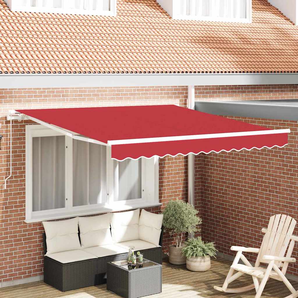 vidaXL Einziehbare Markise Rot 350 x 250 cm Polyester und Aluminium