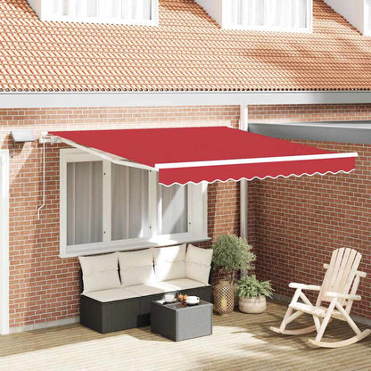 vidaXL Einziehbare Markise Rot 350 x 250 cm Stoff und Stahl