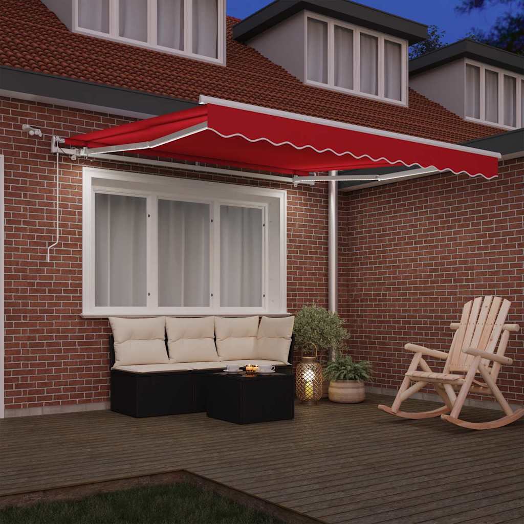vidaXL Einziehbare Markise Rot 350 x 250 cm Polyester und Metall