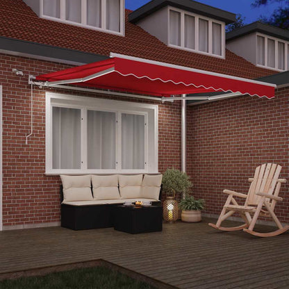 vidaXL Einziehbare Markise Rot 350 x 250 cm Polyester und Metall