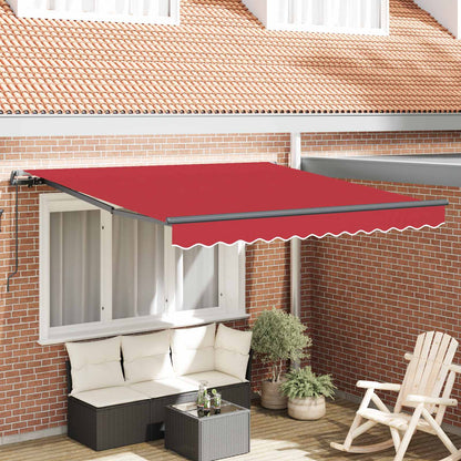 vidaXL Einziehbare Markise Rot 350 x 250 cm Polyester und Stahl