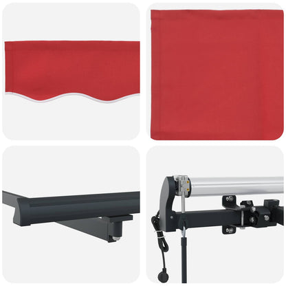 vidaXL Einziehbare Markise Rot 350 x 250 cm Stoff und Aluminium