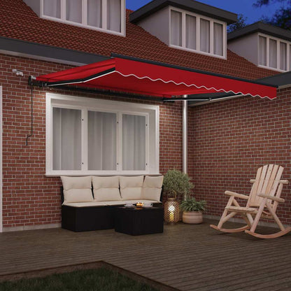 vidaXL Einziehbare Markise mit Rot 350 x 250 cm Stoff