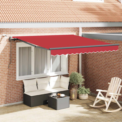 vidaXL Einziehbare Markise mit Rot 350 x 250 cm Stoff