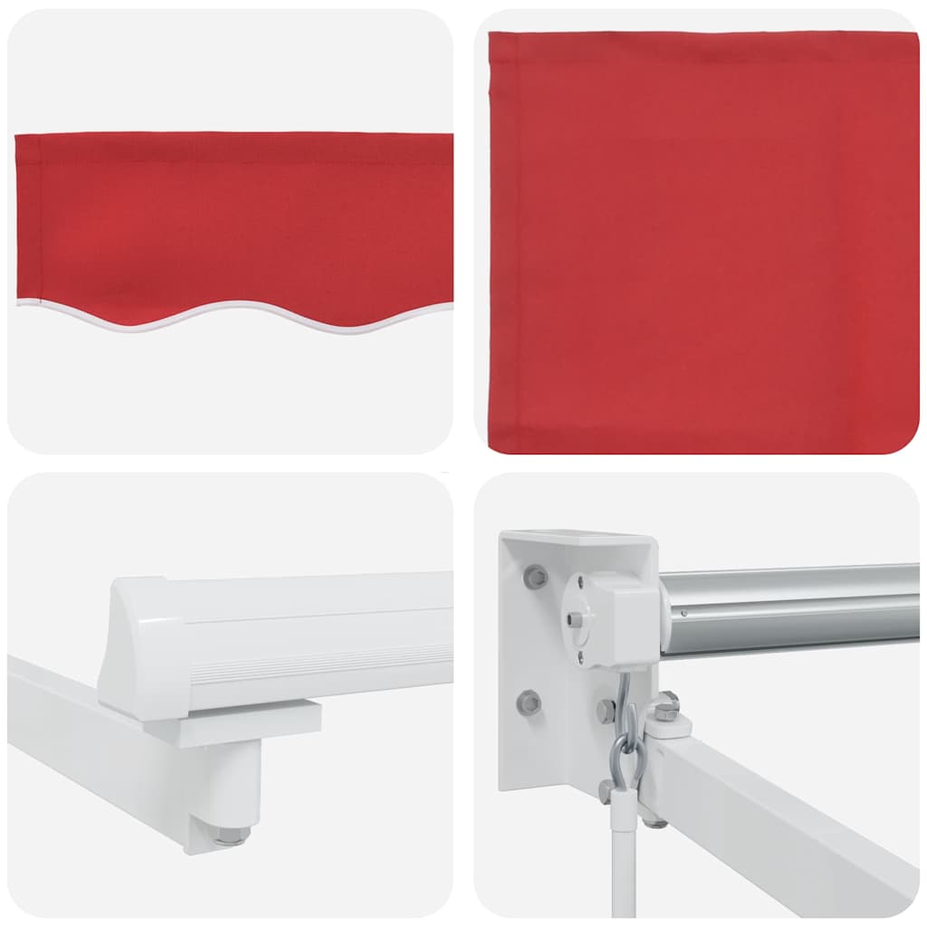 vidaXL Einziehbare Markise Rot 350 x 250 cm Stoff