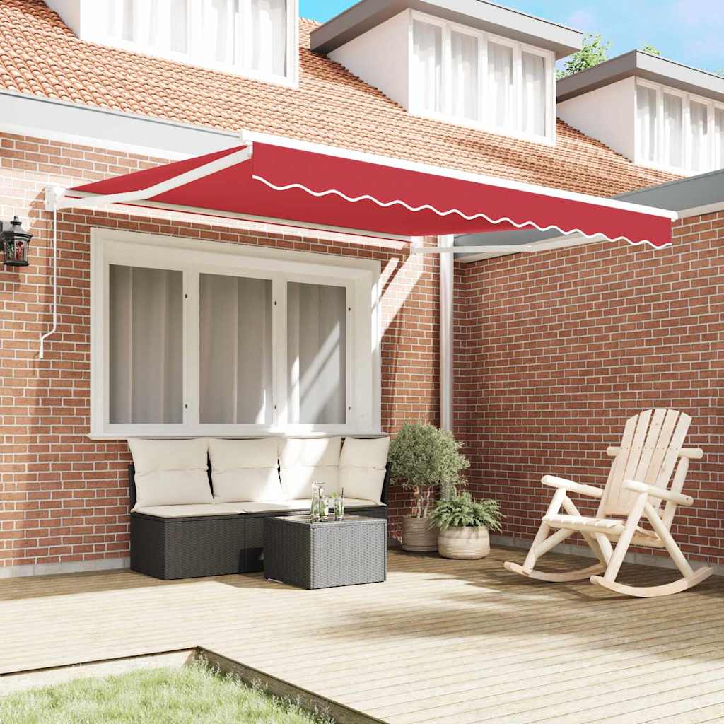 vidaXL Einziehbare Markise Rot 350 x 250 cm Stoff