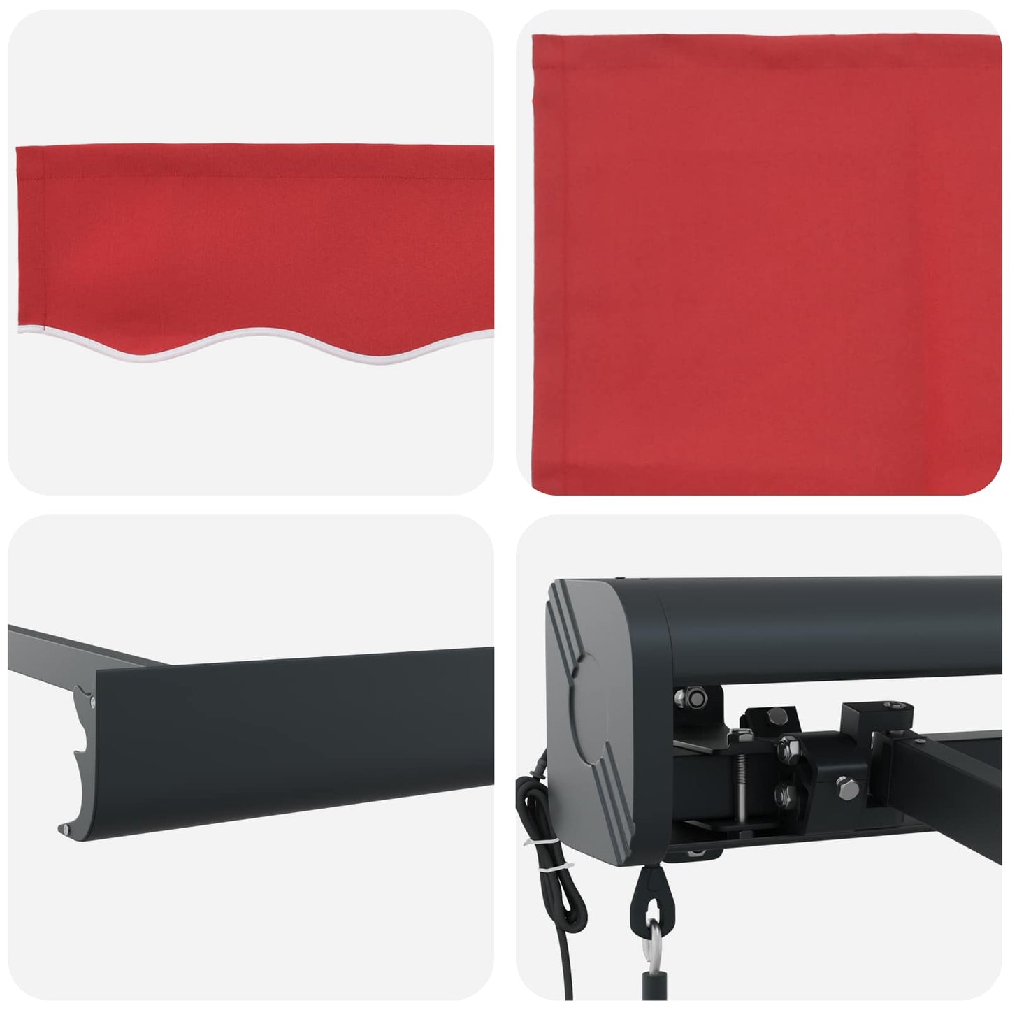 vidaXL Markise Rot 350 x 250 x 165 cm Polyester und Aluminium