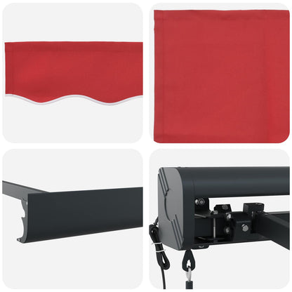 vidaXL Markise Rot 350 x 250 x 165 cm Polyester und Aluminium