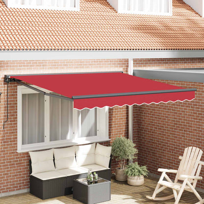 vidaXL Einziehbare Markise Rot 350 x 250 cm Polyester und Metall