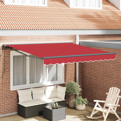 vidaXL Einziehbare Markise Rot 350 x 250 cm Polyester und Metall