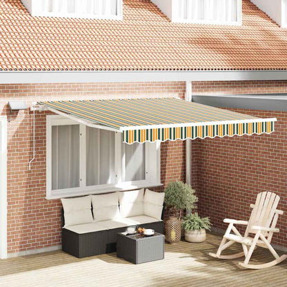 vidaXL Einziehbare Markise Grün und Gelb 350 x 250 cm Stoff und Stahl