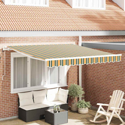 vidaXL Einziehbare Markise Grün und Gelb 350 x 250 cm Stoff